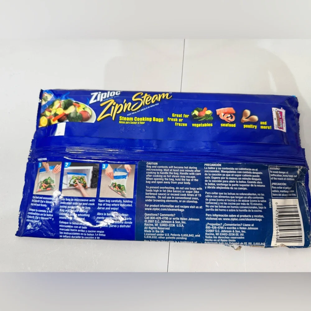 Ziploc Zip'N Steam Medium Cooking Bag-Pack‎ of 10~DISCONTINUED NEW SEALED